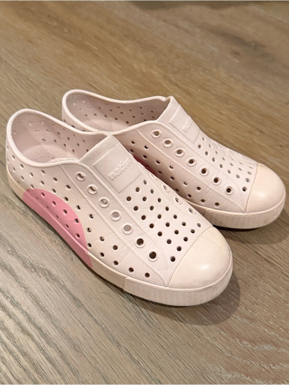 Native Shoes Kids Slip-On Water Shoes in Light Pink with Pink Accent